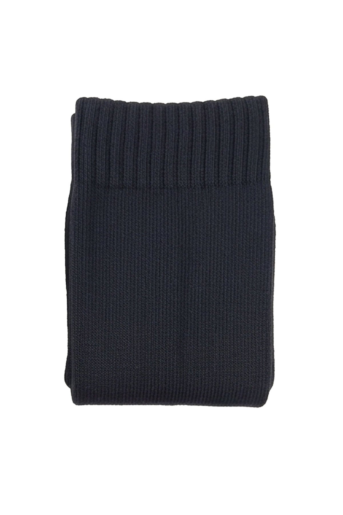 Single pair of black Classico knee-length football socks, folded, on white - Optimum