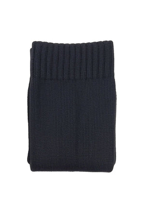 Single pair of black Classico knee-length football socks, folded, on white - Optimum