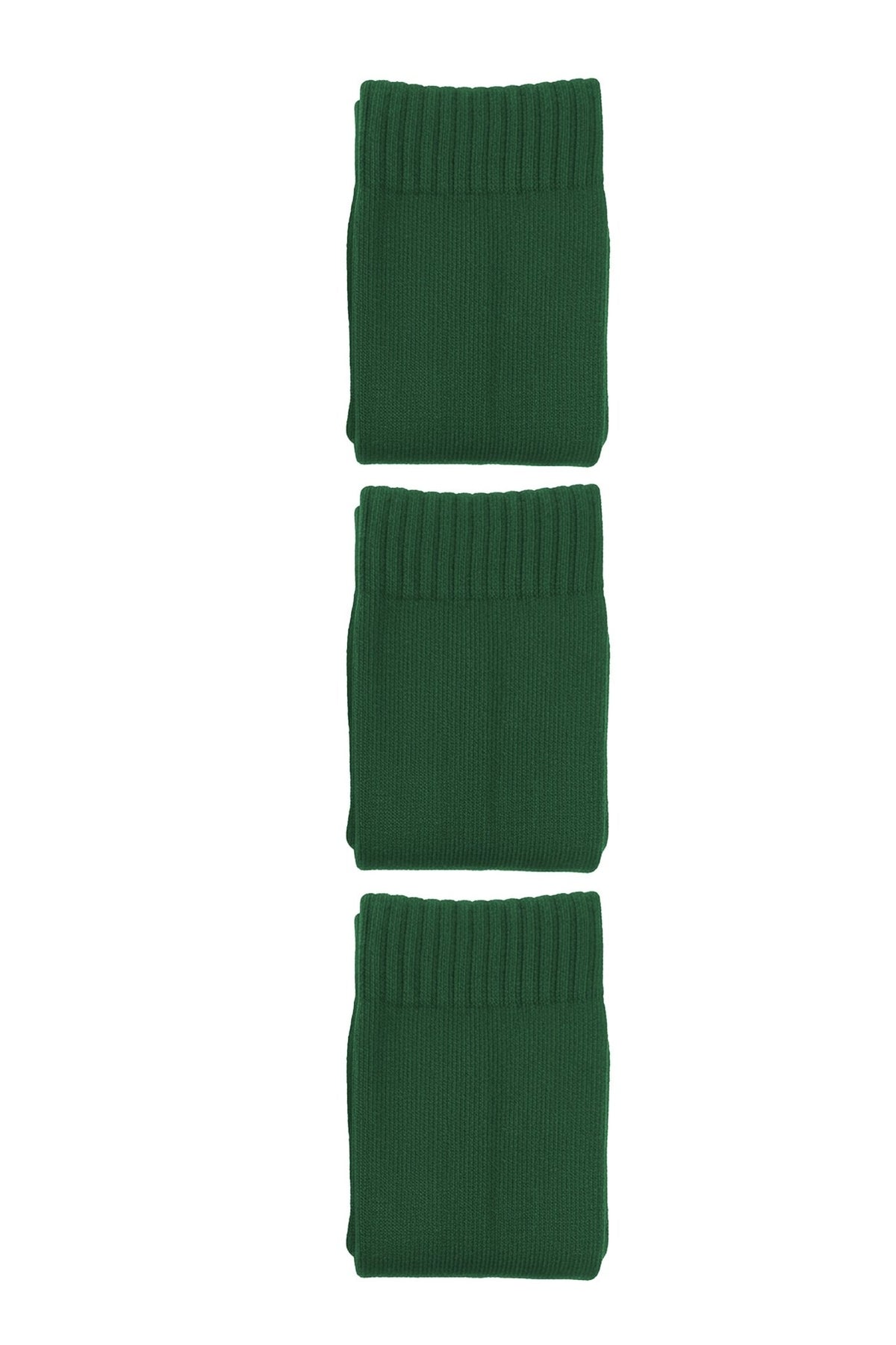 Bottle green Classico knee-length football socks 3-pack, three folded pairs on white - Optimum