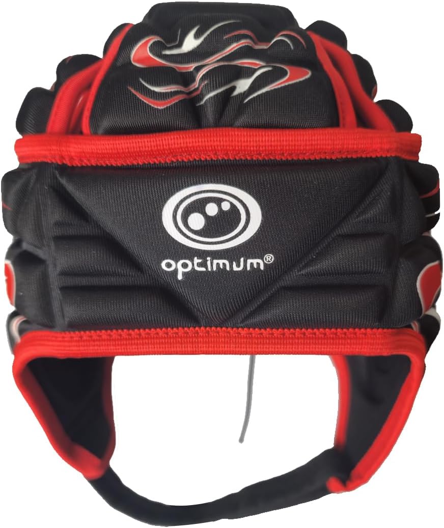Inferno Rugby Headguard Red – Durable, Breathable, Secure Fit - Optimum