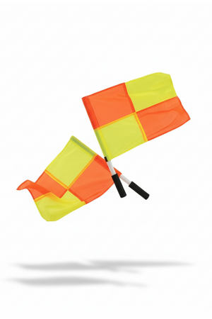Optimum Linesman Flag With Carry Bag- High Visibility, Durable, and Reliable - Essential Equipment for Referees Pack of 2, Yellow/Orange - Optimum