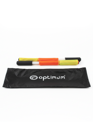 Optimum Linesman Flag With Carry Bag- High Visibility, Durable, and Reliable - Essential Equipment for Referees Pack of 2, Yellow/Orange - Optimum