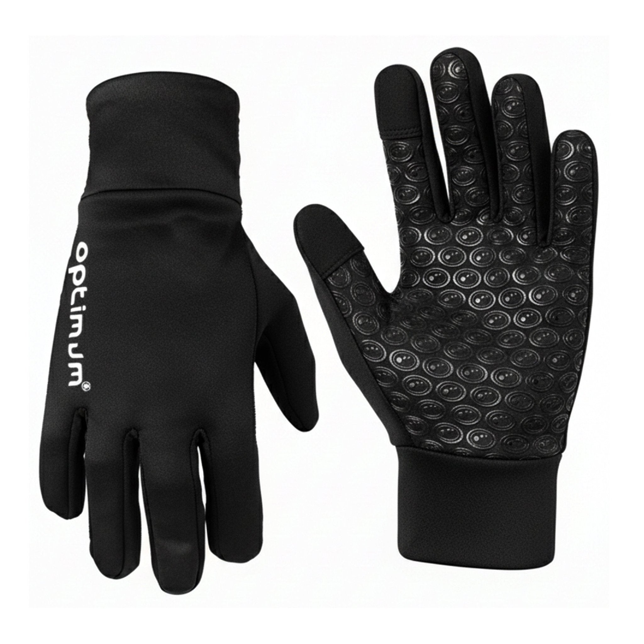 Pair of black Optimum aqua gloves, logo back and dimpled grip palm - Optimum
