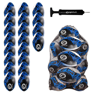 Optimum Bulk Razor Rugby Ball in Blue — pack of 20 with free pump and carrier