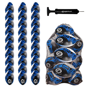 Optimum Bulk Razor Rugby Ball in Blue — pack of 30 with free pump and carrier