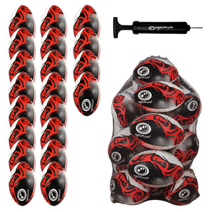 Optimum Bulk Razor Rugby Ball in Red — pack of 20 with free pump and carrier
