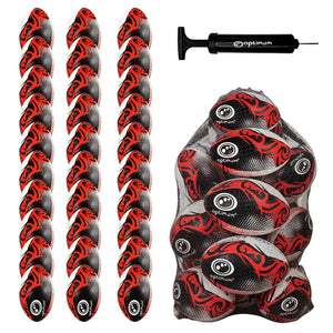 Optimum Bulk Razor Rugby Ball in Red — pack of 30 with free pump and carrier