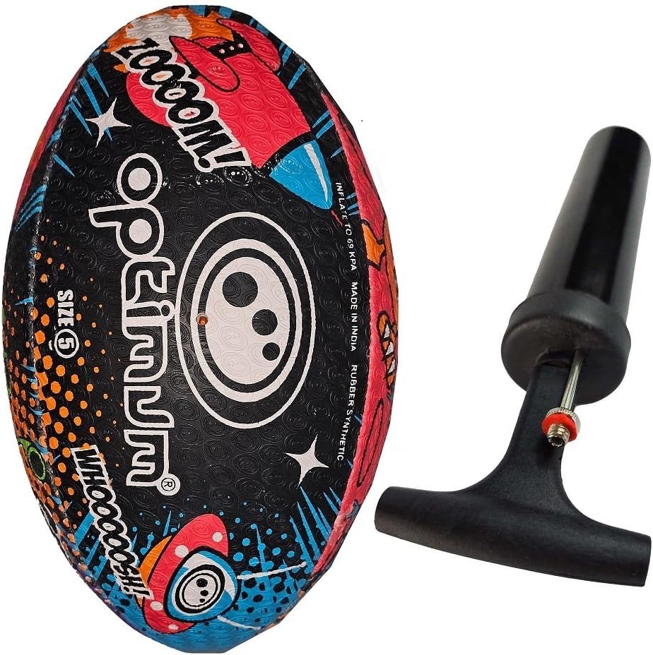 Cartoon Rugby Ball – Illustrated Kids' Training Ball, Multiple Designs - Optimum