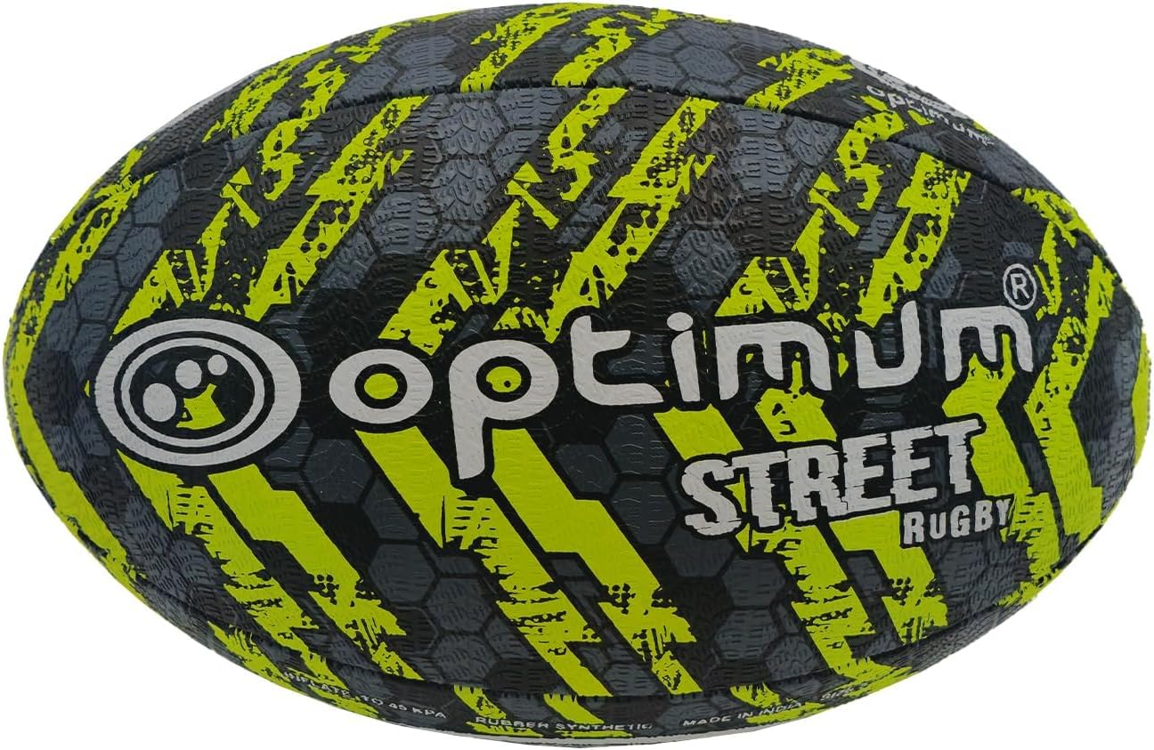 Optimum Street Rugby Ball Black/Yellow Midi