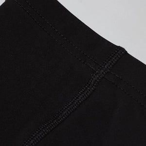 Close-up of black Optimum Hawkley arm warmer showing stitched seam detail - Optimum