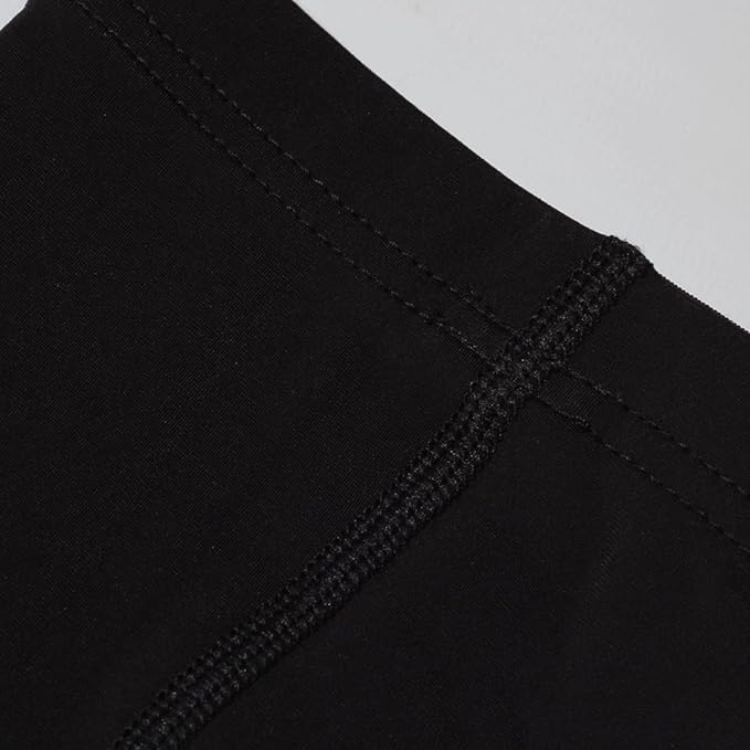 Close-up of black Optimum Hawkley arm warmer showing stitched seam detail - Optimum