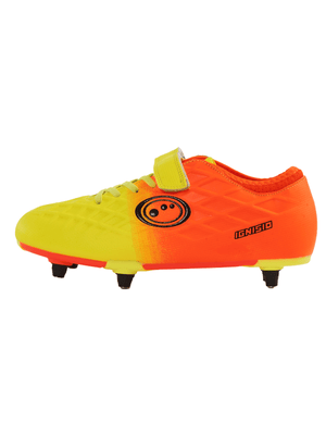 Junior Ignisio 6 Stud Football Boots – Yellow/Orange Easy Fasten - Optimum