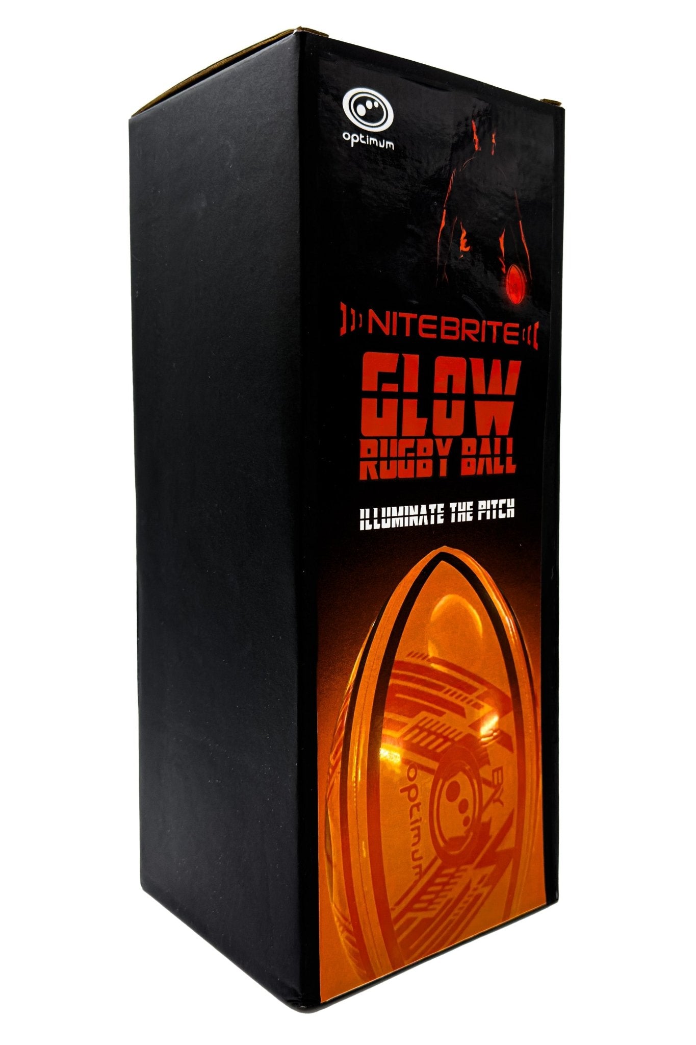LED Glow Rugby Ball Size 5 – Motion Activated with Auto-Off – Durable Water-Resistant Night Play - Optimum
