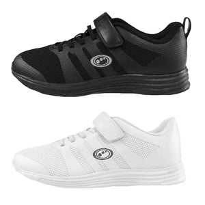 Mesh Top Easy Fasten School Trainers (Infant & Junior) – White & Black - Optimum
