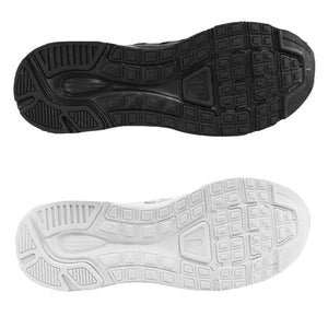 Mesh Top Lace-Up School Trainers (Junior) – Non-Marking White & Black - Optimum
