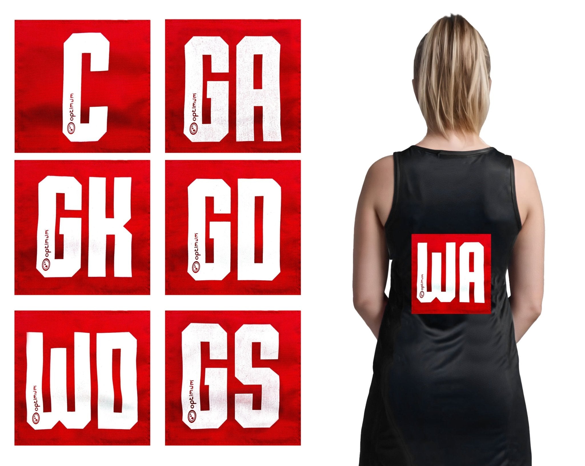 Netball Position Patches – Full-Team 14-Pack - Optimum