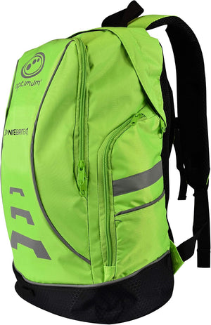 Optimum Nitebrite 25L backpack in fluro green, waterproof reflective rucksack with padded straps - Optimum