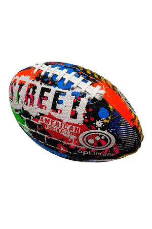 Optimum Street American football showing STREET text and logo, graffiti print - Optimum