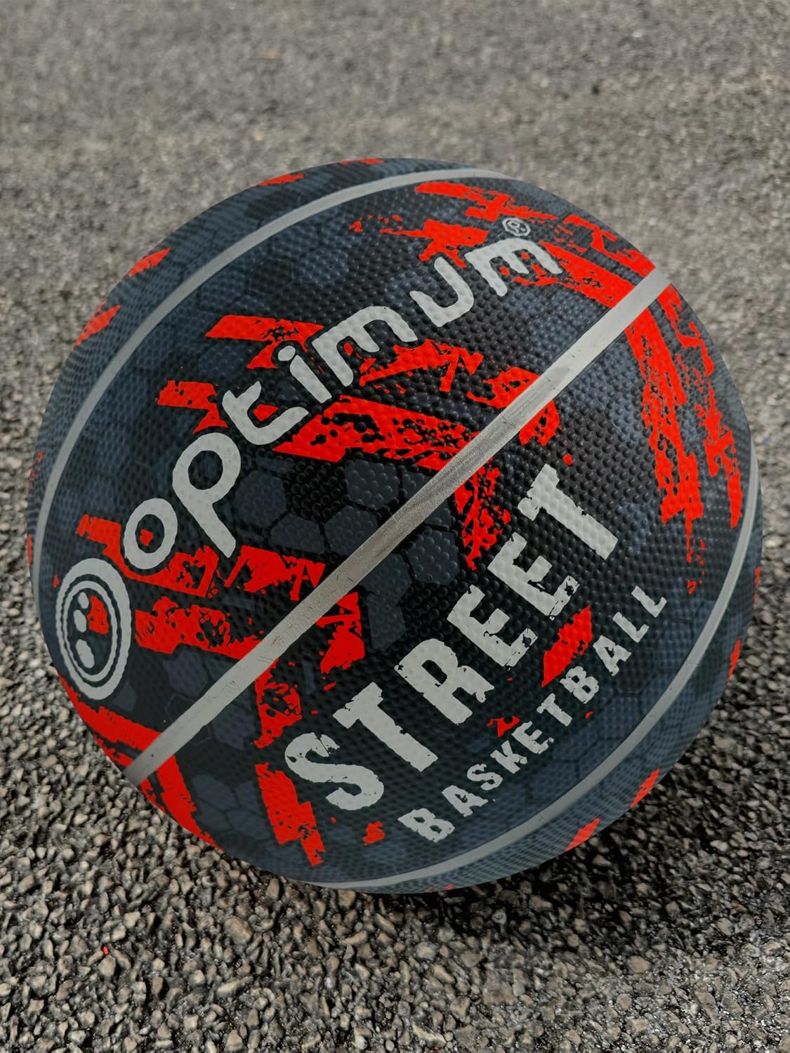 Street Basketball Black/Orange Mini – Durable Outdoor Basketball - Optimum