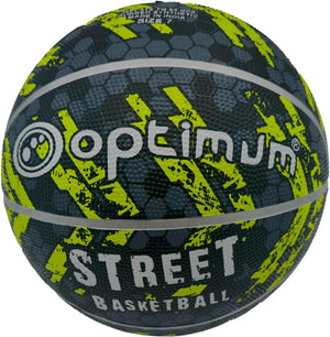 Street Basketball Size 7 – Black/Yellow, Durable Grip for All Surfaces - Optimum