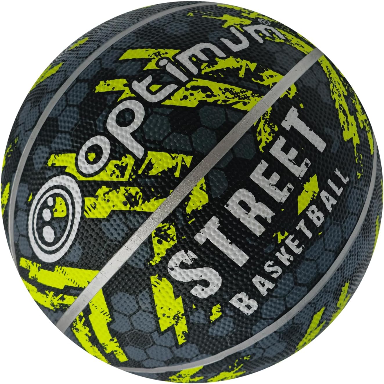 Street Basketball Size 7 – Black/Yellow, Durable Grip for All Surfaces - Optimum