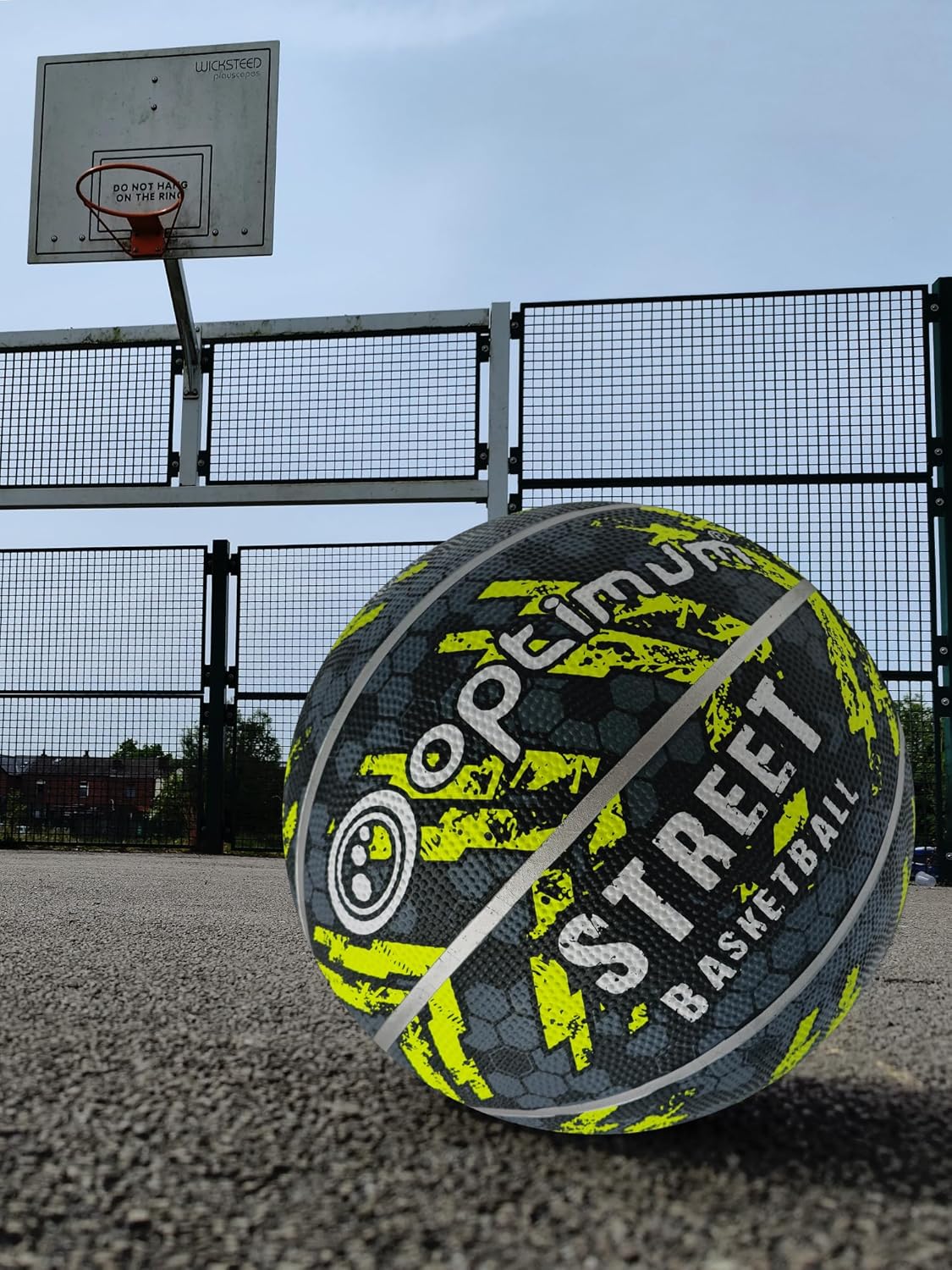 Street Basketball Size 7 – Black/Yellow, Durable Grip for All Surfaces - Optimum