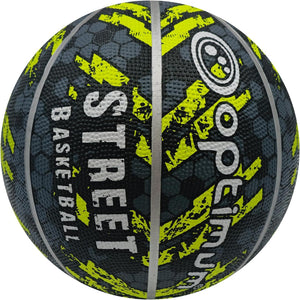 Street Basketball Size 7 – Black/Yellow, Durable Grip for All Surfaces - Optimum
