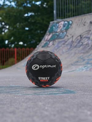 Street Football Black/Orange Mini – Durable Outdoor Football - Optimum