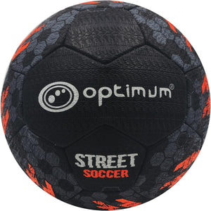 Street Football Size 3 – Black/Orange, Durable Grip Ball for All Surfaces - Optimum