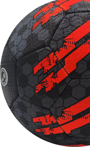 Street Football Size 3 – Black/Orange, Durable Grip Ball for All Surfaces - Optimum