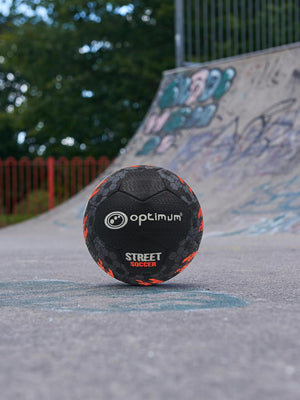 Street Football Size 3 – Black/Orange, Durable Grip Ball for All Surfaces - Optimum