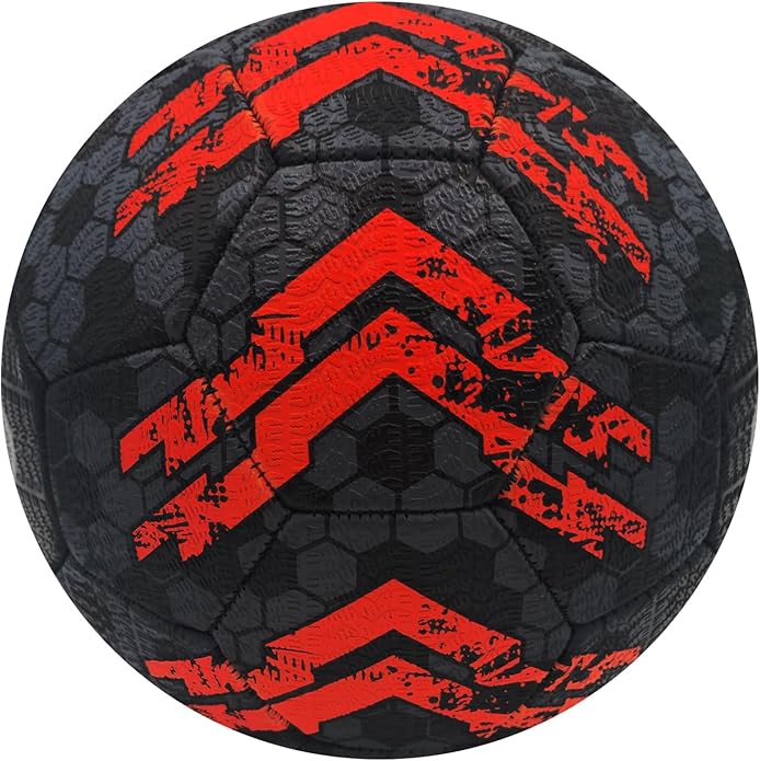 Street Football Size 5 – Black/Orange, Durable Grip for All Surfaces - Optimum