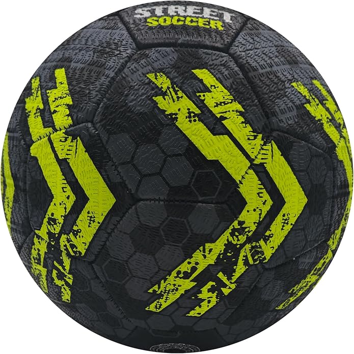 Street Football Size 4 – Black/Yellow, Durable Grip for All Surfaces - Optimum