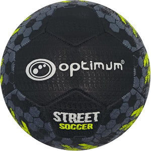 Street Football Size 4 – Black/Yellow, Durable Grip for All Surfaces - Optimum