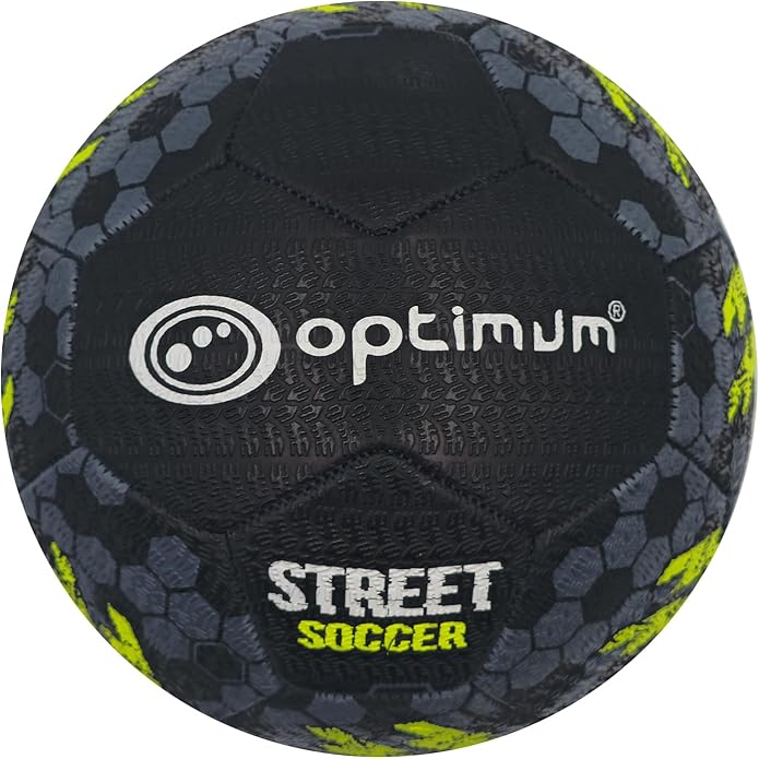 Street Football Size 4 – Black/Yellow, Durable Grip for All Surfaces - Optimum
