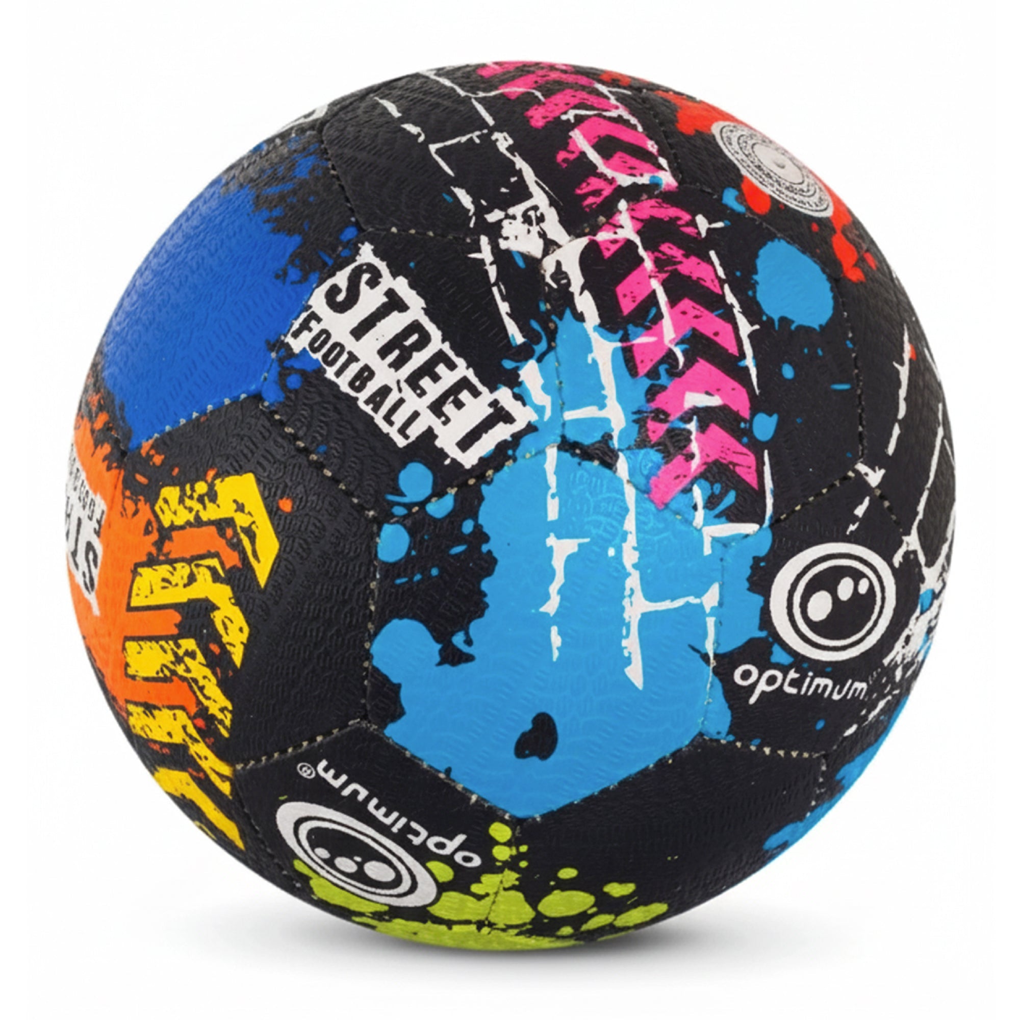 Street Football – Street graffiti design, tyre-grip Korean rubber all-surface ball, Sizes Mini–5 - Optimum