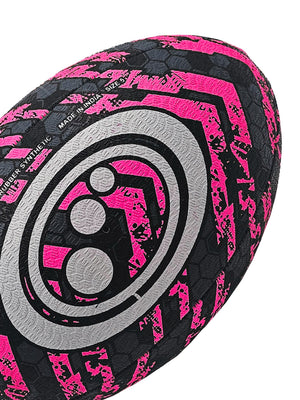 Street Rugby Ball – Black/Pink, Size 3 - Optimum