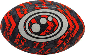 Street Rugby Ball Size 4 – Black/Orange, Durable, Outdoor Play - Optimum