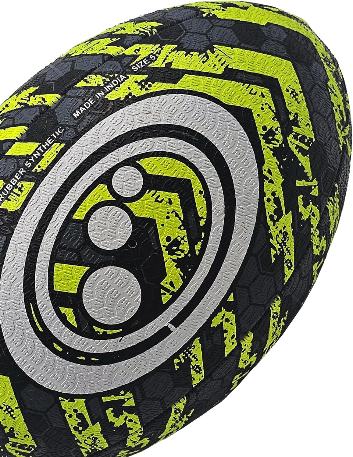 Street Rugby Ball Size 4 – Black/Yellow, Durable, High Visibility - Optimum