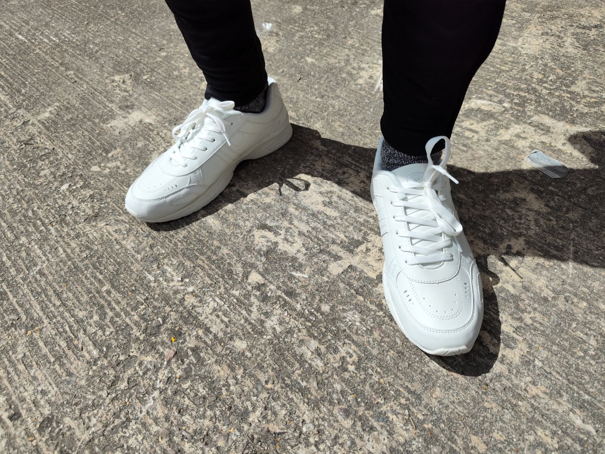 X17 White School Trainers – Lace-Up, Durable, Comfy, Sizes 3–11