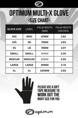 Multi-X Full Finger Glove Black by Optimum Sport