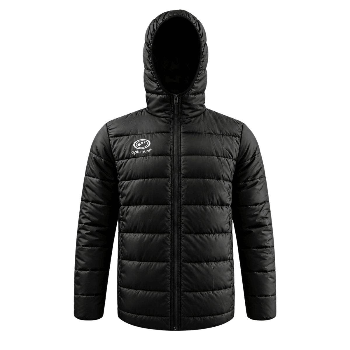 Quilted Puffer Hooded Jacket Black - Winter Coat | Optimum Sport - Optimum