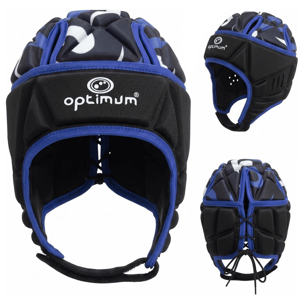 Optimum Razor rugby headguard, black and blue - Optimum