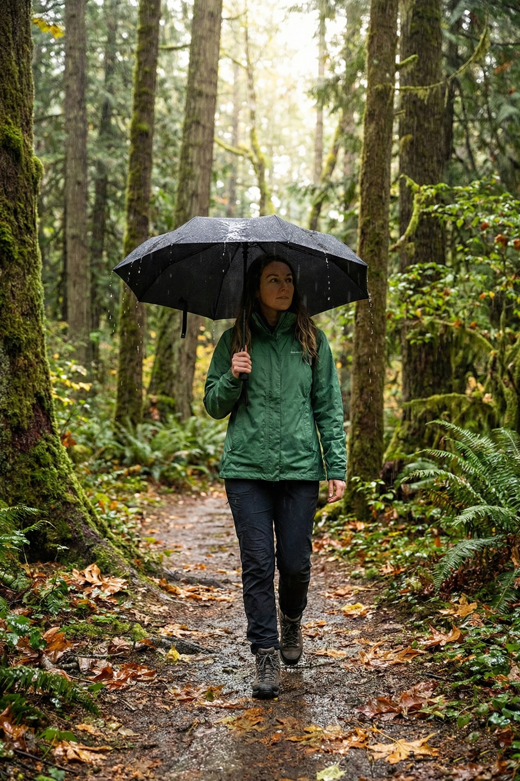 Optimum Unisex' s Black Automatic Umbrella Windproof Reinforced Frame, Small - Optimum