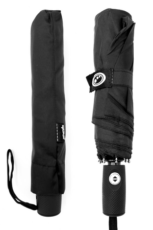 Optimum Unisex' s Black Automatic Umbrella Windproof Reinforced Frame, Small - Optimum