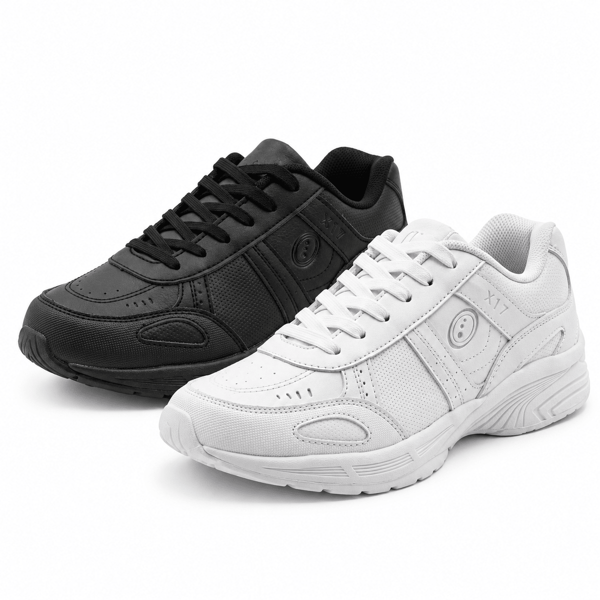 X17 Lace-Up School Trainers - Junior, Black & White | Optimum Sport - Optimum