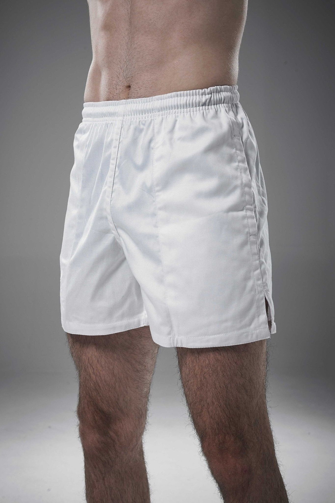 Auckland Rugby Shorts White Durable Heavyweight Training Wear - Optimum