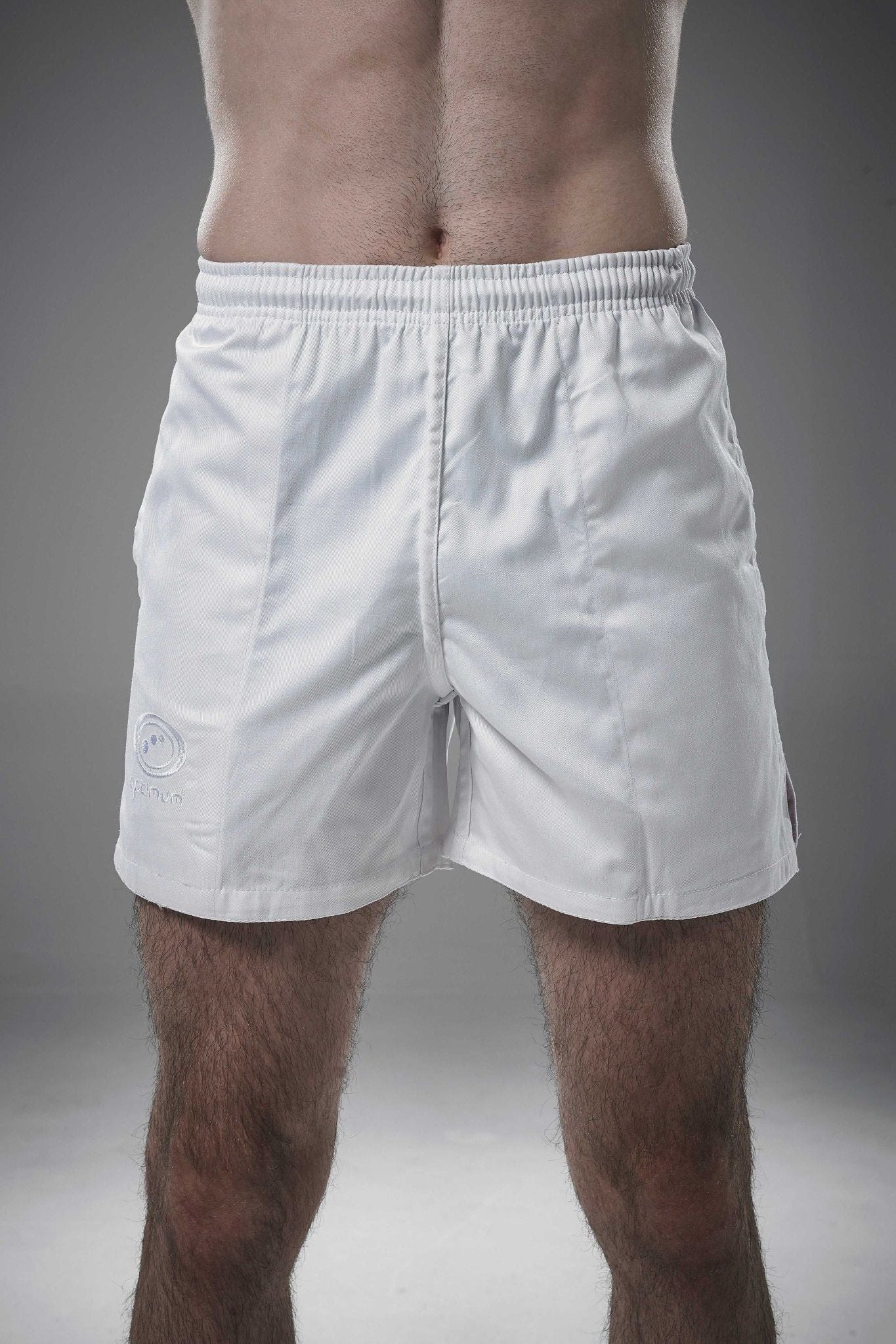 Auckland Rugby Shorts White Durable Heavyweight Training Wear - Optimum