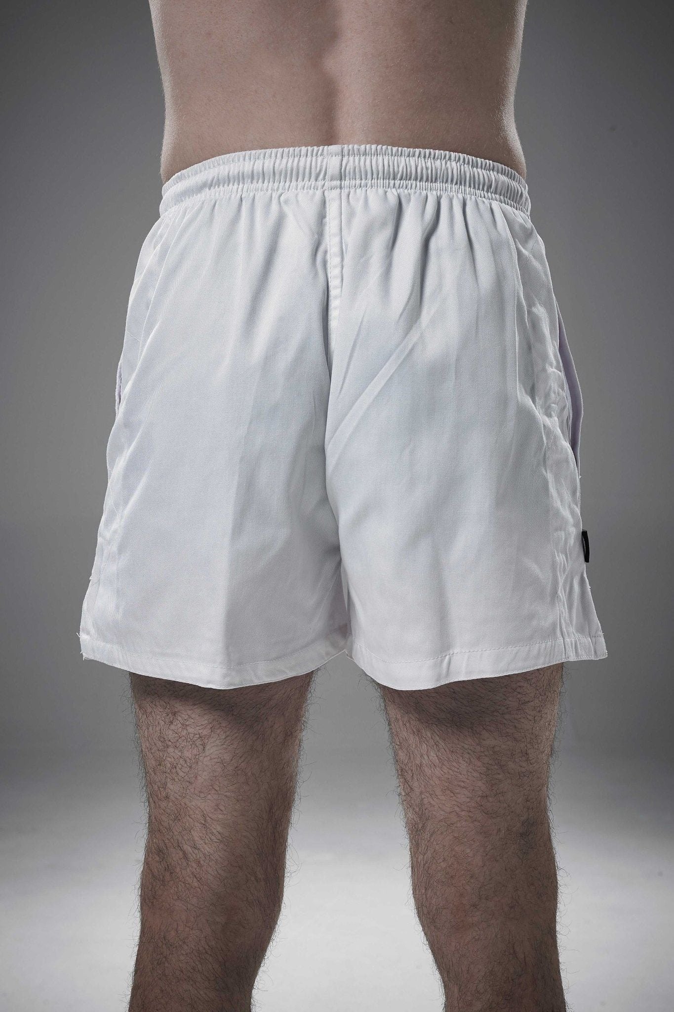 Auckland Rugby Shorts White Durable Heavyweight Training Wear - Optimum