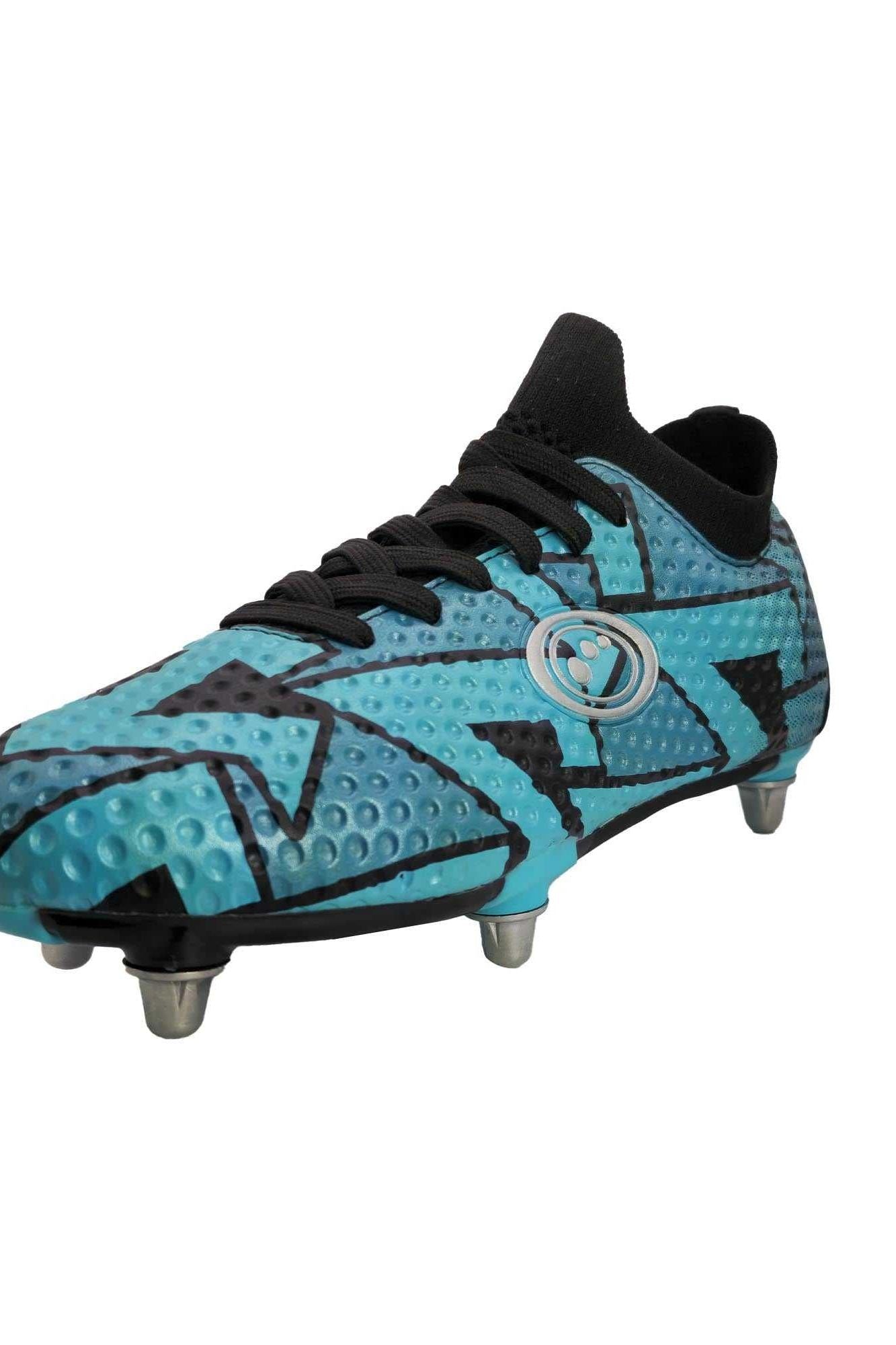 Aztec Junior Rugby Boots – Lace-Up, 6 Studs, Sizes 1-6, Secure Fit - Optimum